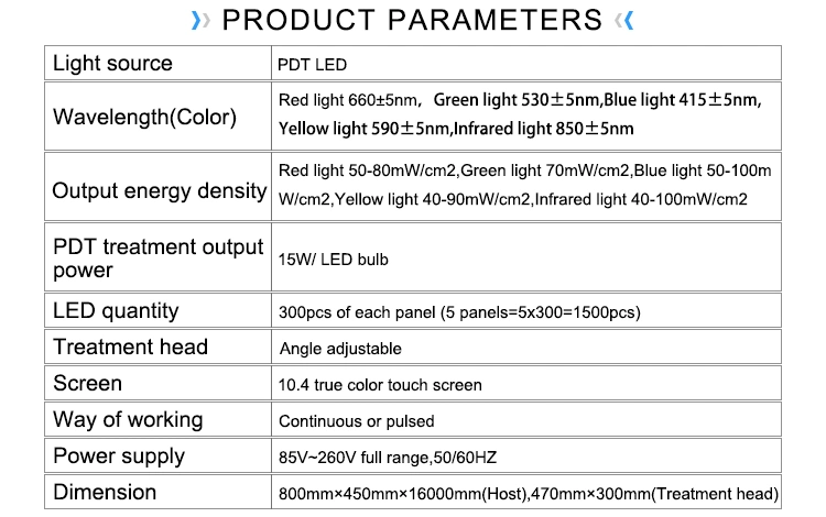 5 Colors Vertical PDT / PDT Machine / PDT LED Therapy