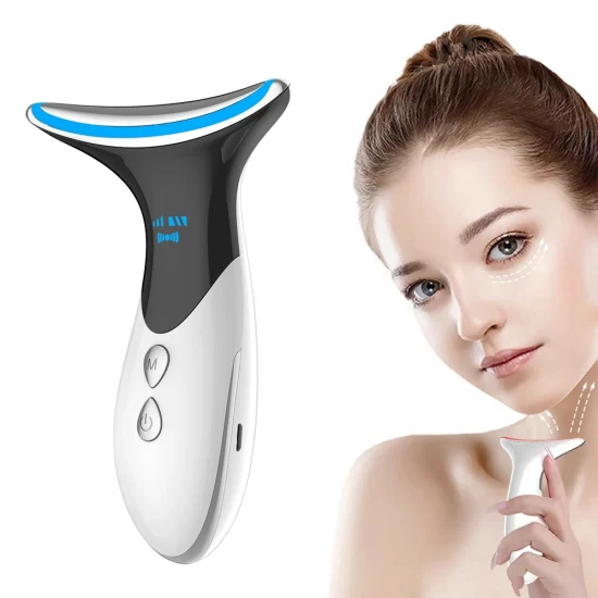 LED Photon Vibration Compact Peau Rides Enlevant Masseur Cou et Visage Soins De La Peau Beauté Instrument